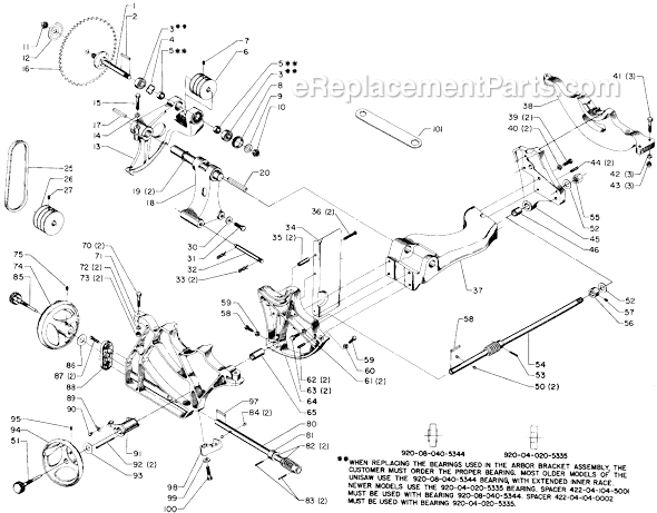 Page A Diagram and Parts List for 34-782 Type 1 Delta Table Saw