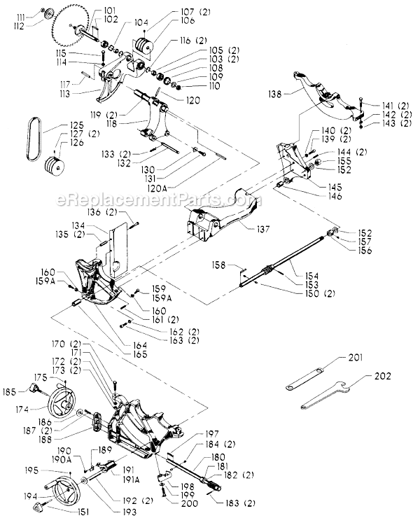 Page B Diagram and Parts List for 34-782 Type 3 Delta Table Saw
