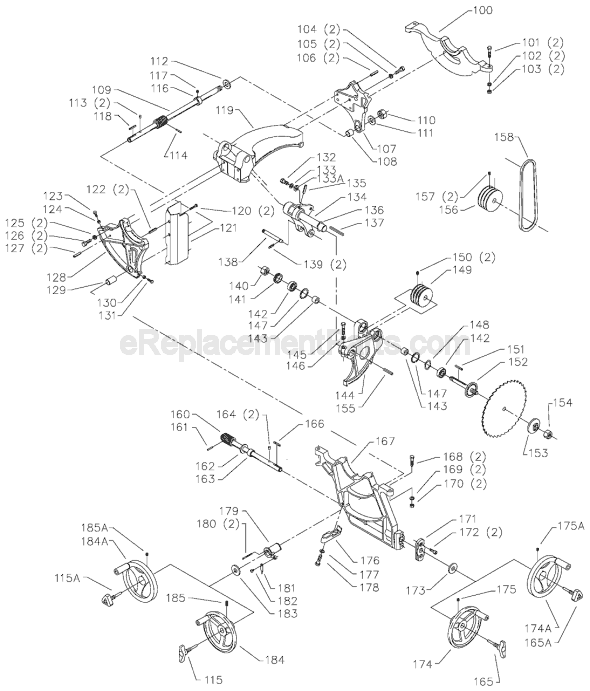 Page B Diagram and Parts List for 34-783L Type 1 Delta Table Saw