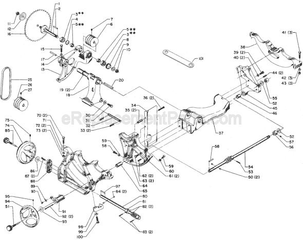 Page A Diagram and Parts List for 34-783 Type 1 Delta Table Saw