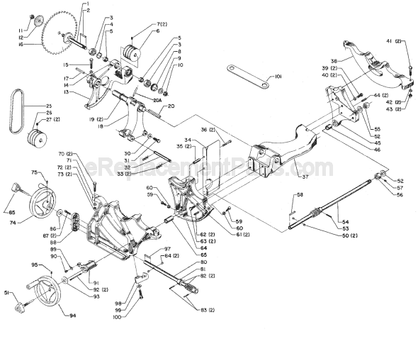 Page B Diagram and Parts List for 34-783 Type 2 Delta Table Saw