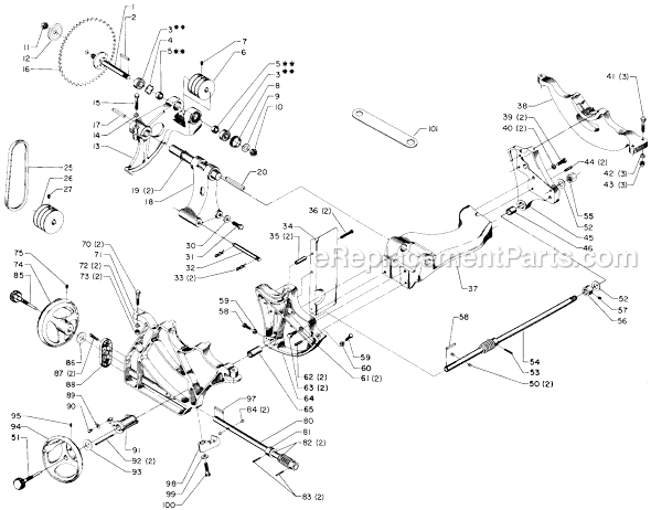 Page A Diagram and Parts List for 34-784 Type 1 Delta Table Saw
