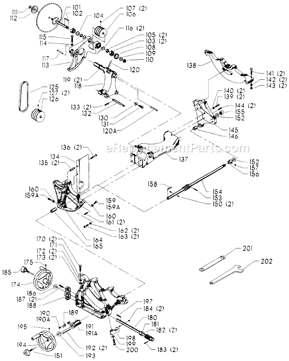 Page B Diagram and Parts List for 34-784 Type 3 Delta Table Saw