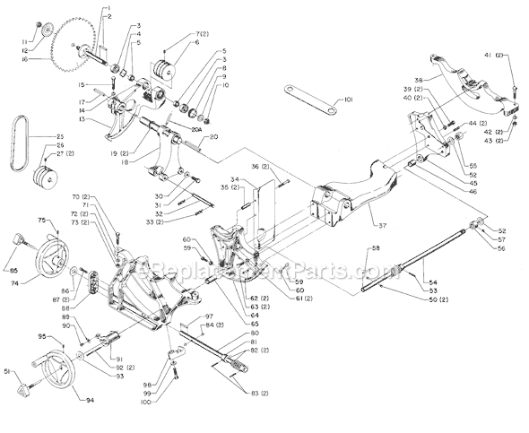 Page A Diagram and Parts List for 34-806 Type 1 Delta Table Saw