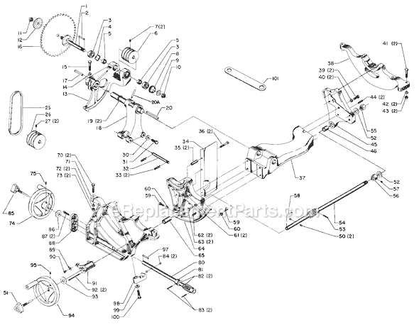 Page A Diagram and Parts List for 34-807 Type 1 Delta Table Saw