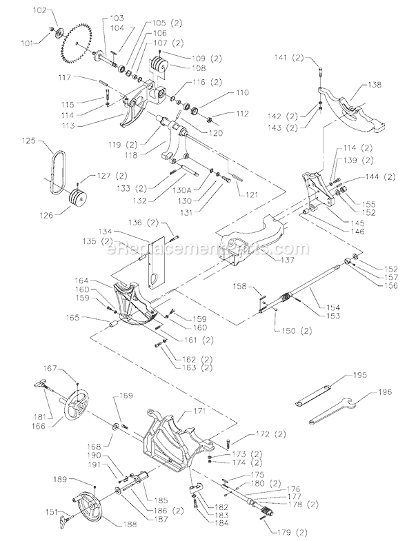 Page B Diagram and Parts List for 34-807 Type 2 Delta Table Saw