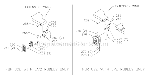 Page C Diagram and Parts List for 34-807 Type 2 Delta Table Saw