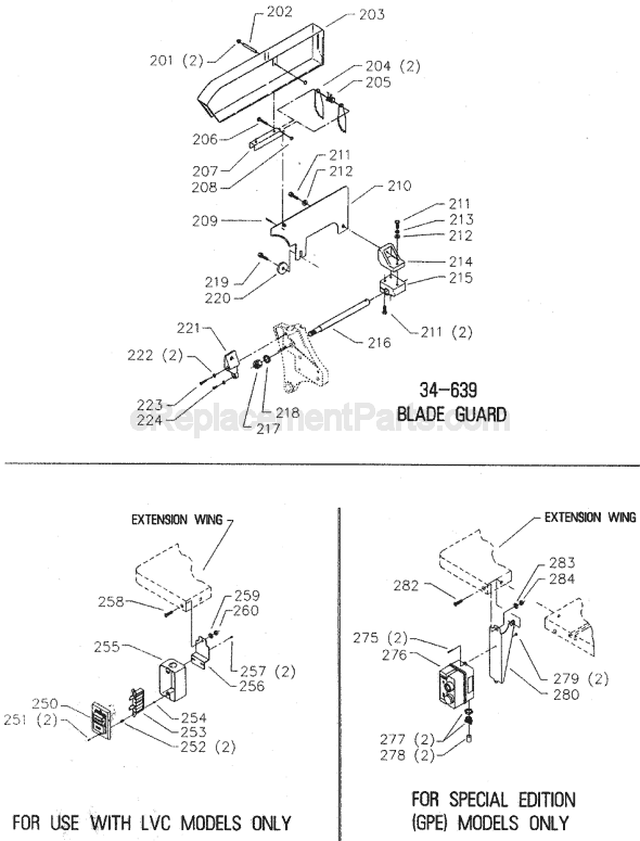 Page C Diagram and Parts List for 34-814 Type 2 Delta Table Saw