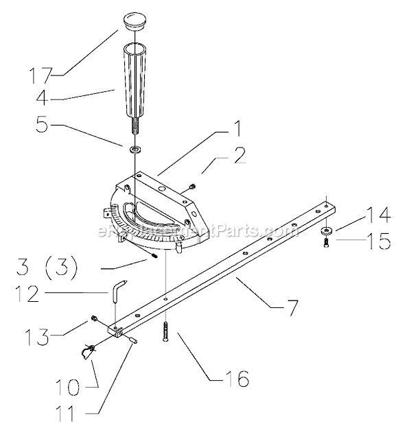 Page A Diagram and Parts List for 34-895 Type 2 Delta Miter Saw