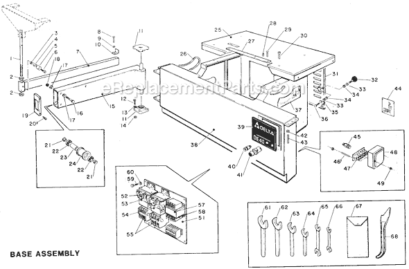 Page A Diagram and Parts List for 34-920 Type 1 Delta Band Saw