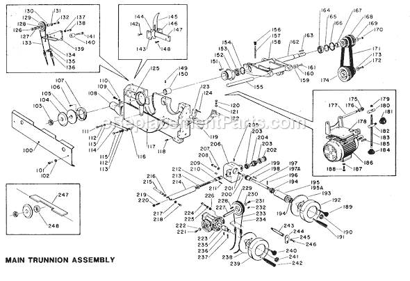 Page B Diagram and Parts List for 34-920 Type 1 Delta Band Saw