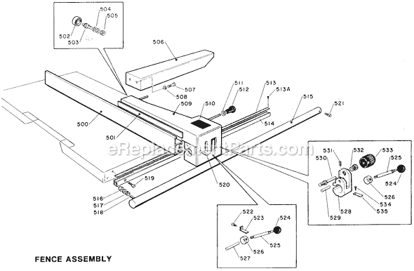 Page E Diagram and Parts List for 34-920 Type 1 Delta Band Saw