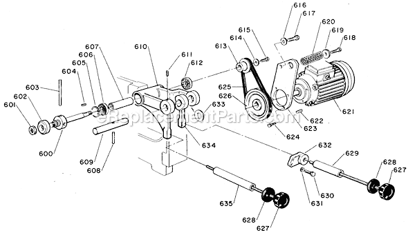Page F Diagram and Parts List for 34-920 Type 1 Delta Band Saw