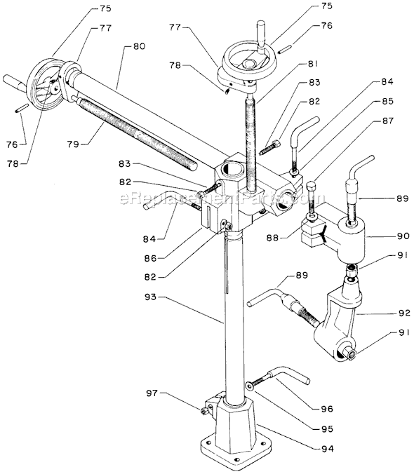 Page A Diagram and Parts List for 34-986 Type 1 Delta Tool Stand & Cart