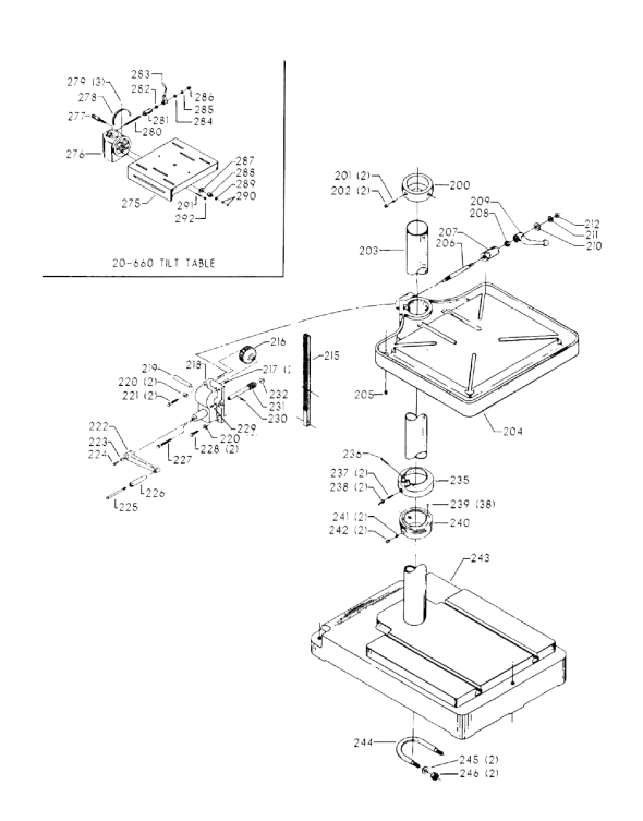 Delta Dp13 Diagram and Parts List for DP13  Delta Drill Press
