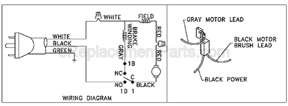 Page C Diagram and Parts List for 36-075 Type 2 Delta Miter Saw