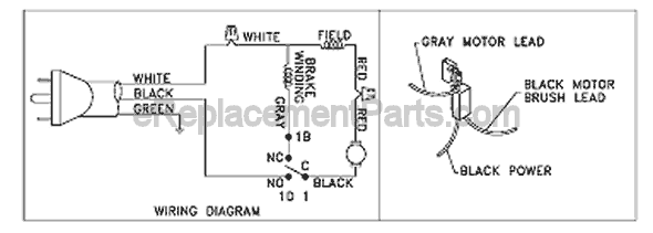 Page C Diagram and Parts List for 36-075 Type 3 Delta Miter Saw