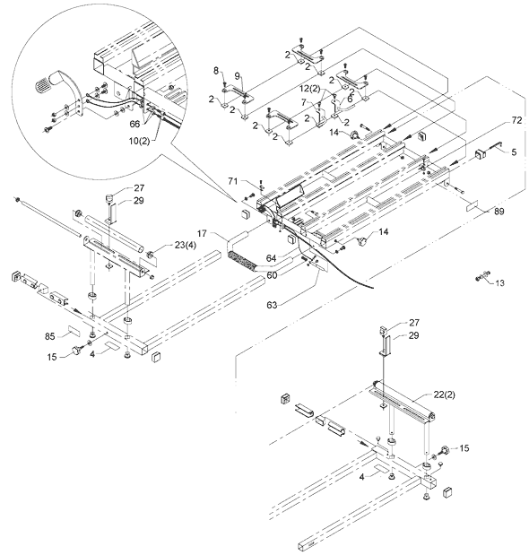Page A Diagram and Parts List for 36-136 Type 1 Delta Miter Saw