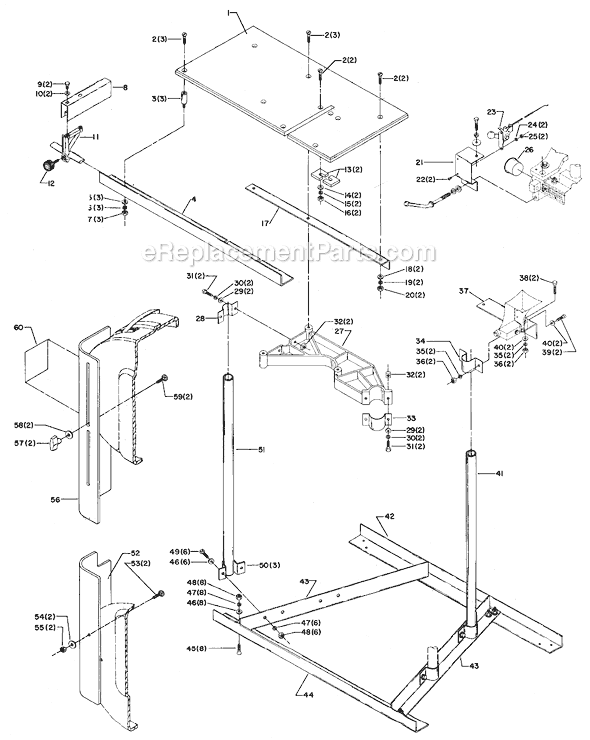 Page A Diagram and Parts List for 36-366 Type 1 Delta Band Saw