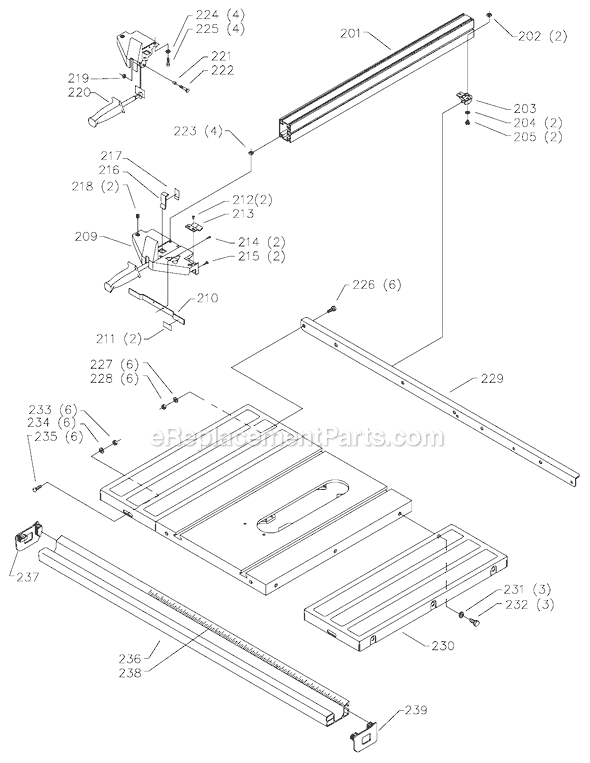 Page C Diagram and Parts List for 36-465 Type 2 Delta Table Saw