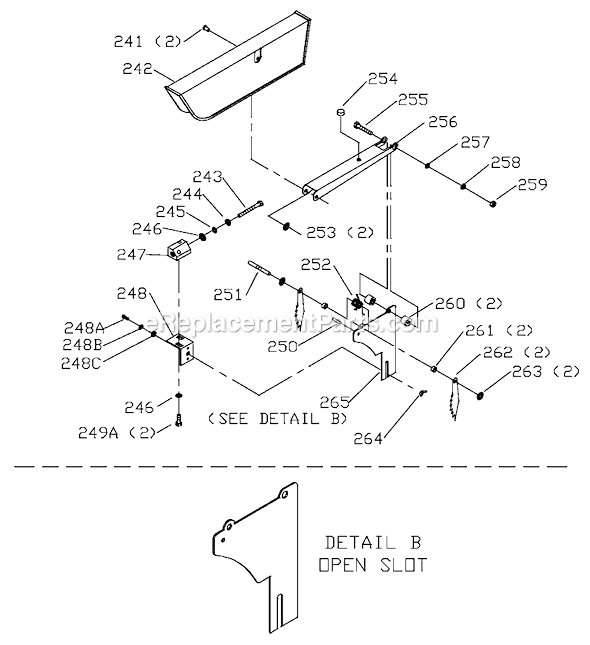Page B Diagram and Parts List for 36-540 Type 3 Delta Table Saw