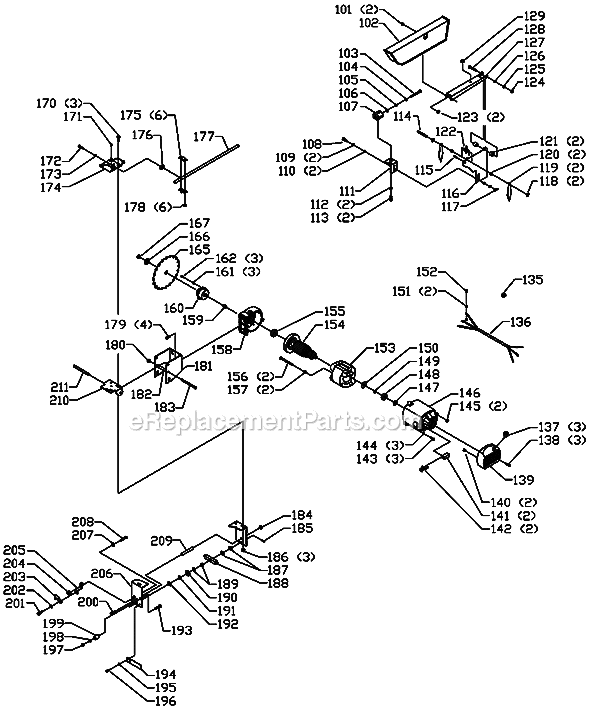 Page B Diagram and Parts List for 36-550 Type 2 Delta Table Saw