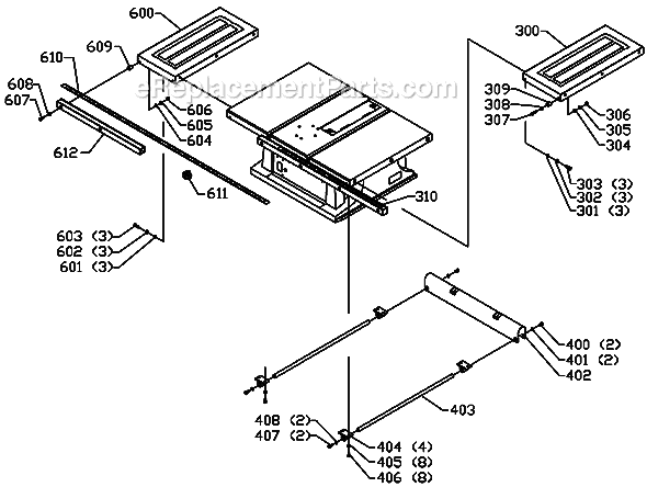 Page C Diagram and Parts List for 36-550 Type 2 Delta Table Saw