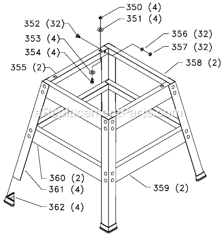 Page C Diagram and Parts List for 36-600 Type 2 Delta Table Saw