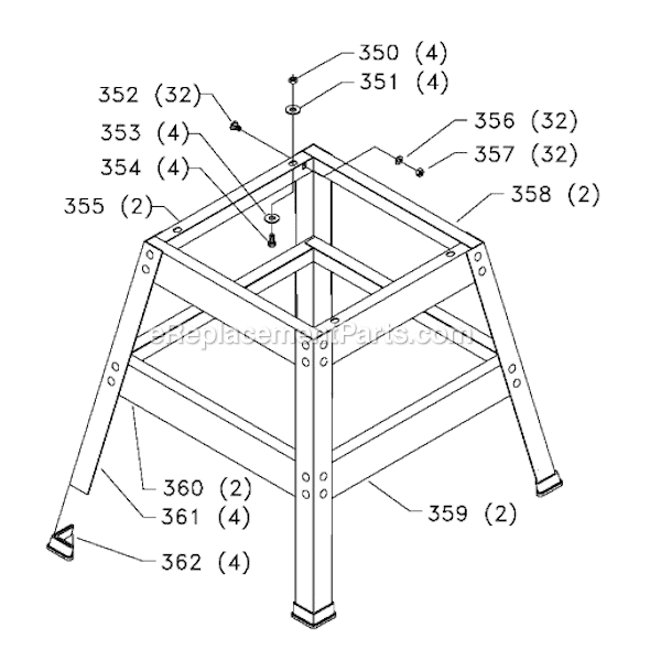 Page C Diagram and Parts List for 36-610 Type 2 Delta Table Saw