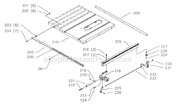 Page C Diagram and Parts List for 36-630 Type 1 Delta Table Saw