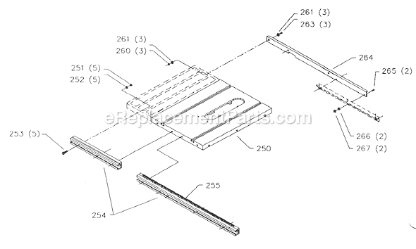 Page C Diagram and Parts List for 36-640 Type 1 Delta Table Saw