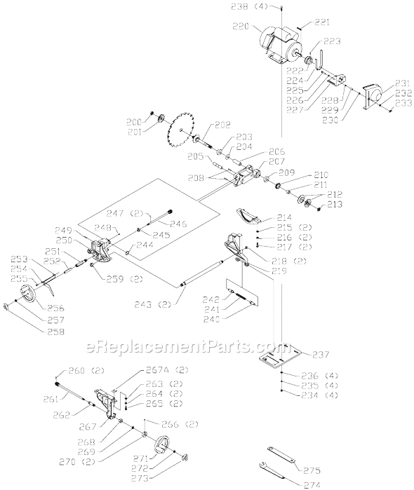 Page B Diagram and Parts List for 36-650 Type 2 Delta Table Saw