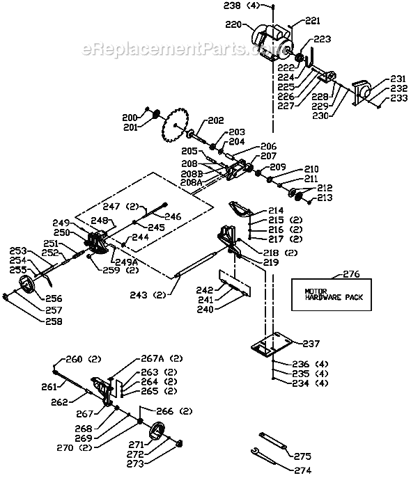 Page B Diagram and Parts List for 36-679 Type 1 Delta Table Saw