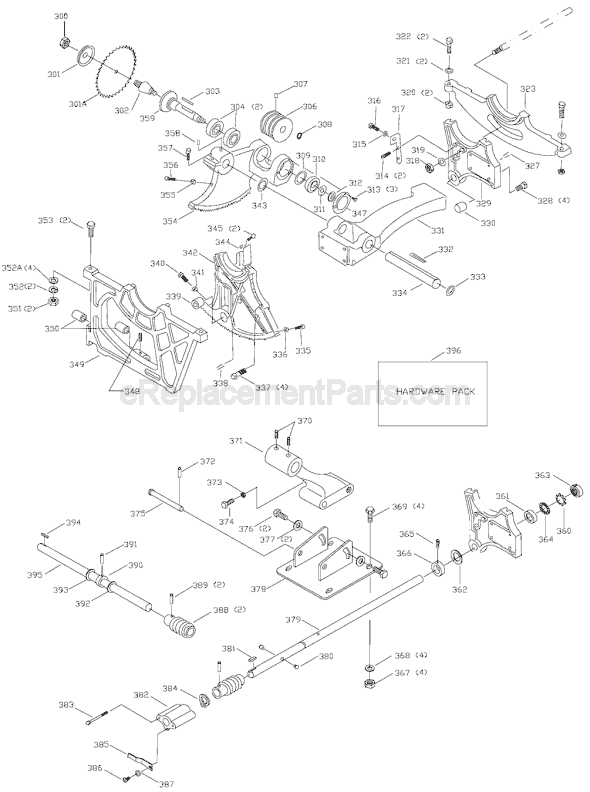 Page B Diagram and Parts List for 36-731 Type 1 Delta Table Saw