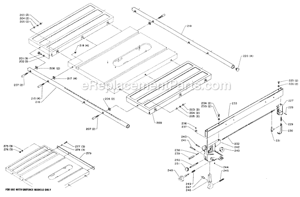 Page C Diagram and Parts List for 36-750 Type 1 Delta Table Saw