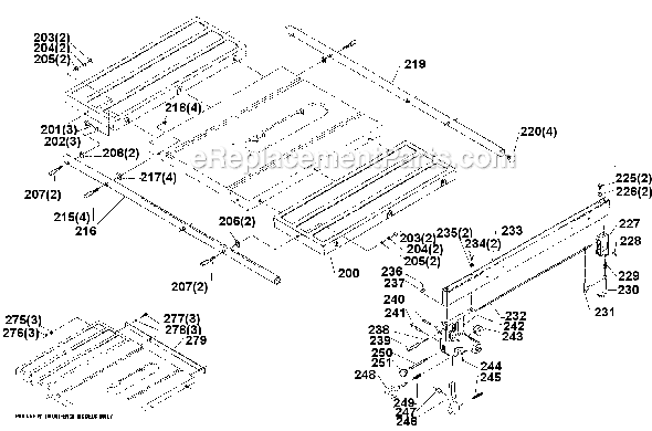 Page C Diagram and Parts List for 36-751 Type 1 Delta Table Saw