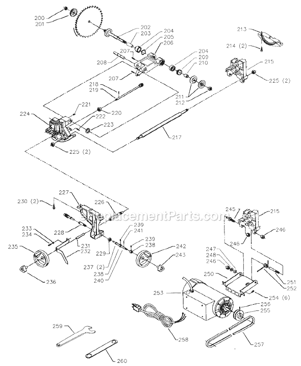 Page C Diagram and Parts List for 36-751 Type 2 Delta Table Saw