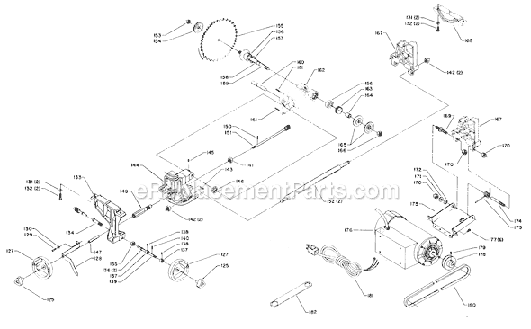 Page B Diagram and Parts List for 36-752 Type 1 Delta Table Saw