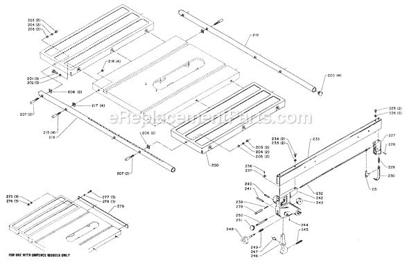 Page C Diagram and Parts List for 36-752 Type 1 Delta Table Saw