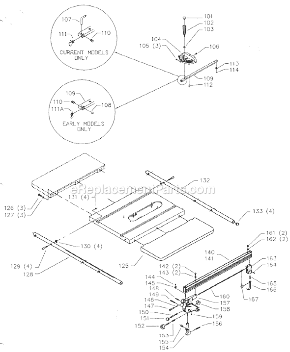 Page B Diagram and Parts List for 36-752 Type 2 Delta Table Saw