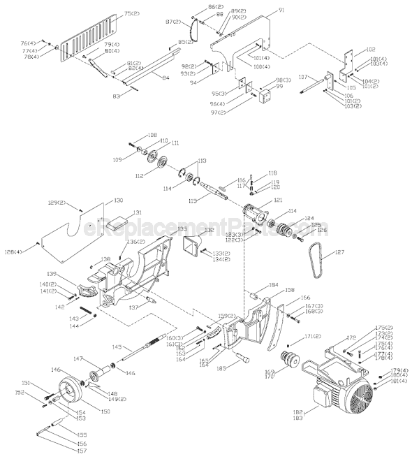 Page B Diagram and Parts List for 36-790 Type 1 Delta Table Saw