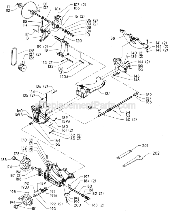 Page B Diagram and Parts List for 36-812 Type 1 Delta Table Saw