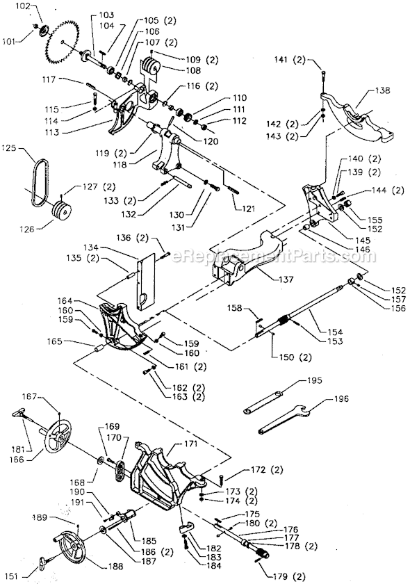 Page B Diagram and Parts List for 36-816 Type 2 Delta Table Saw