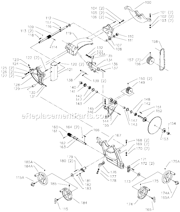 Page B Diagram and Parts List for 36-820L Type 1 Delta Table Saw