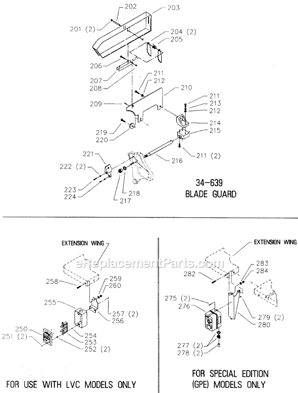 Page C Diagram and Parts List for 36-820 Type 2 Delta Table Saw