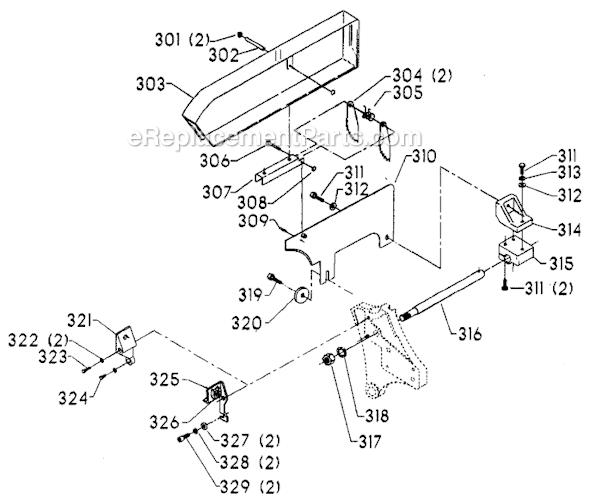 Page D Diagram and Parts List for 36-830 Type 1 Delta Table Saw