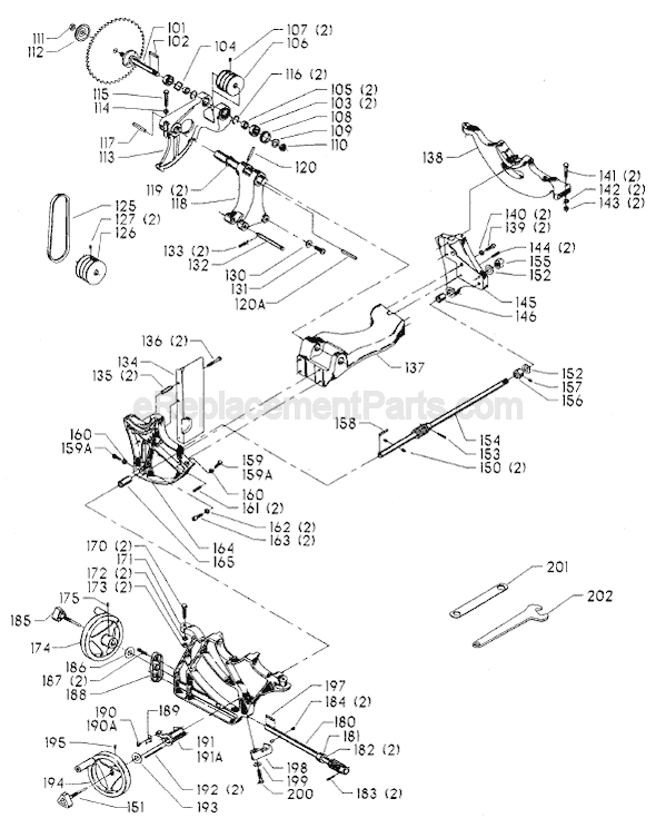 Page B Diagram and Parts List for 36-831  Delta Table Saw
