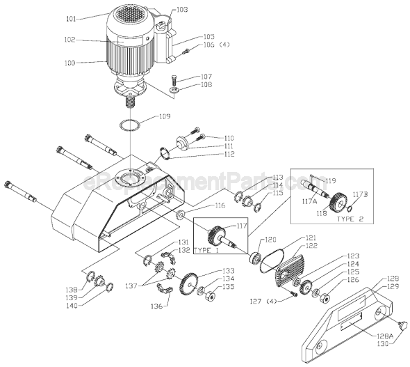 Page A Diagram and Parts List for 36-836 Type 1 Delta Shaper