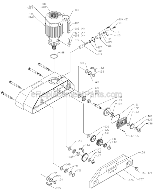 Page B Diagram and Parts List for 36-840 Type 1 Delta Shaper