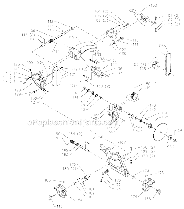Page B Diagram and Parts List for 36-842 Type 1 Delta Table Saw
